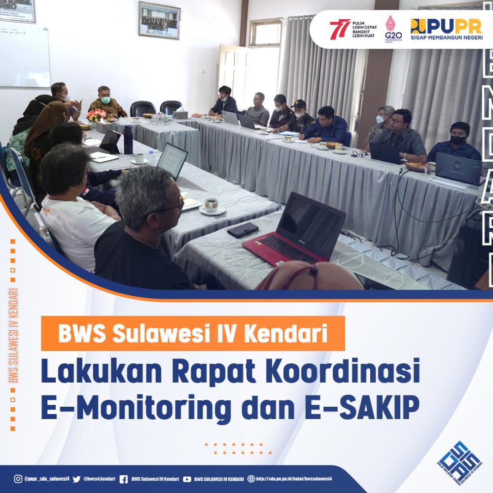 BWS Sulawesi IV Kendari Lakukan Rapat Koordinasi E Monitoring dan E SAKIP